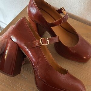 Sezane Brown Mary Jane Heels
